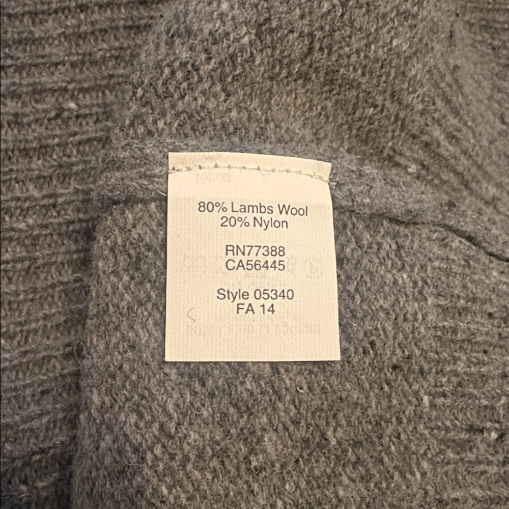 J Crew Lambs Wool Cardigan Sweater Shawl Collar Pockets Gray Unisex XL - Picture 6 of 7